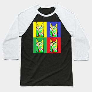 Pop Art Kitten Cat 6 Baseball T-Shirt